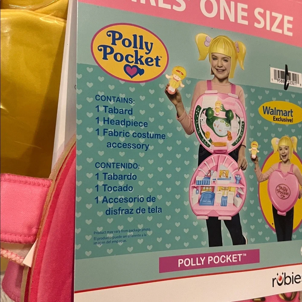 *NEW* POLLY POCKET GIRLS PINK HEART LOCKET COSTUME ONE SIZE - Picture 7 of 8
